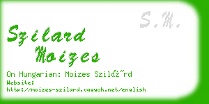 szilard moizes business card